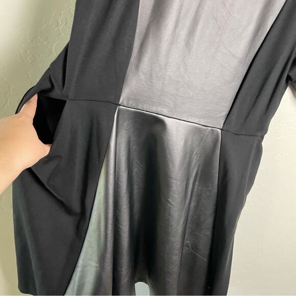 Torrid Black Faux Leather Dress Skater Dress Luxe Ponte Coated Black 2X NWT - Picture 5 of 16